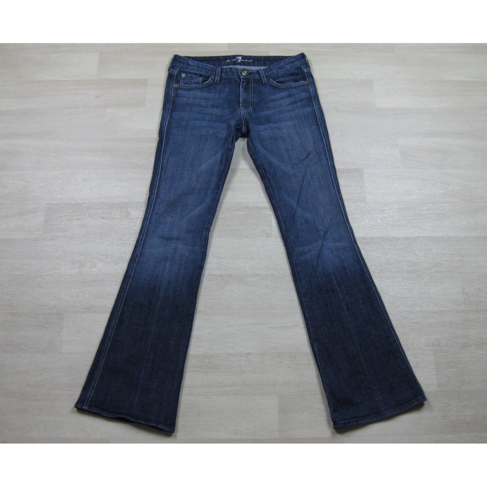 Vintage Y2K Seven For All Mankind Jeans Women's (28) A Pocket Low Rise Flare USA